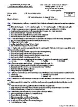 Đề thi kết thúc học phần Lịch sử - Mã đề 211 - Trường Cao đẳng Bách Việt